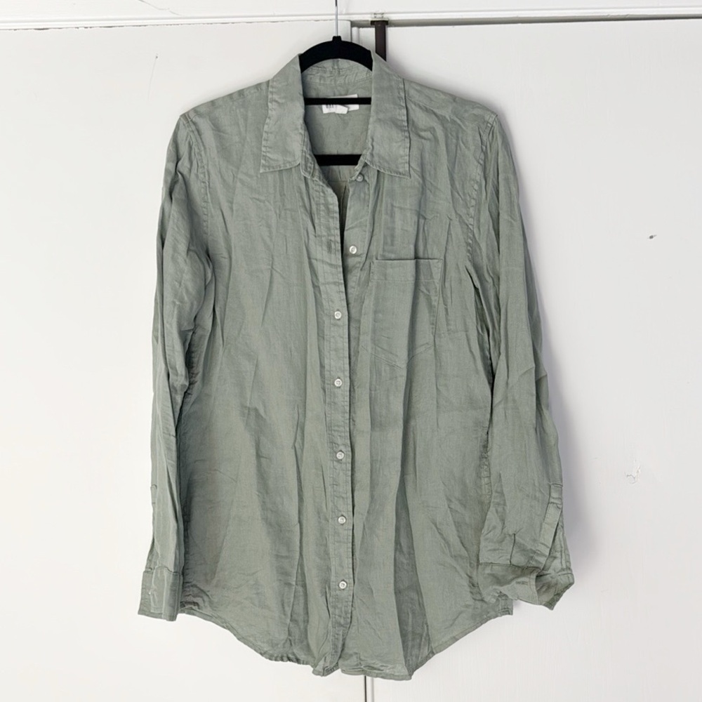 GAP 100% Linen Button Down Shirt TALL Small